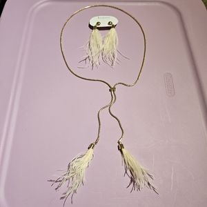 💥2for10💥Feather necklace earrings set
